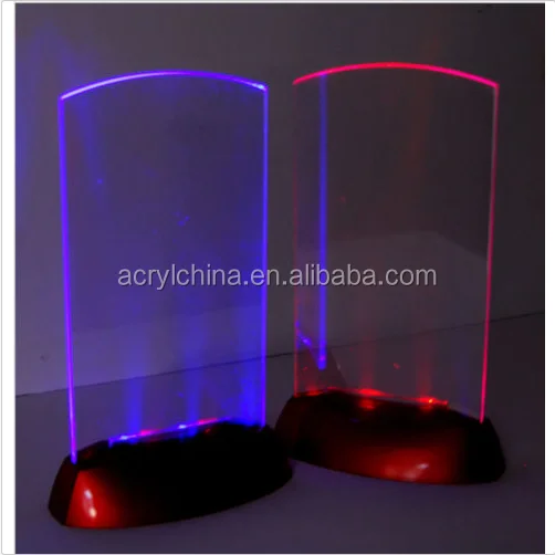 Acrylic Flashing Led Light Table Menu Restaurant Card Display Holder Stand