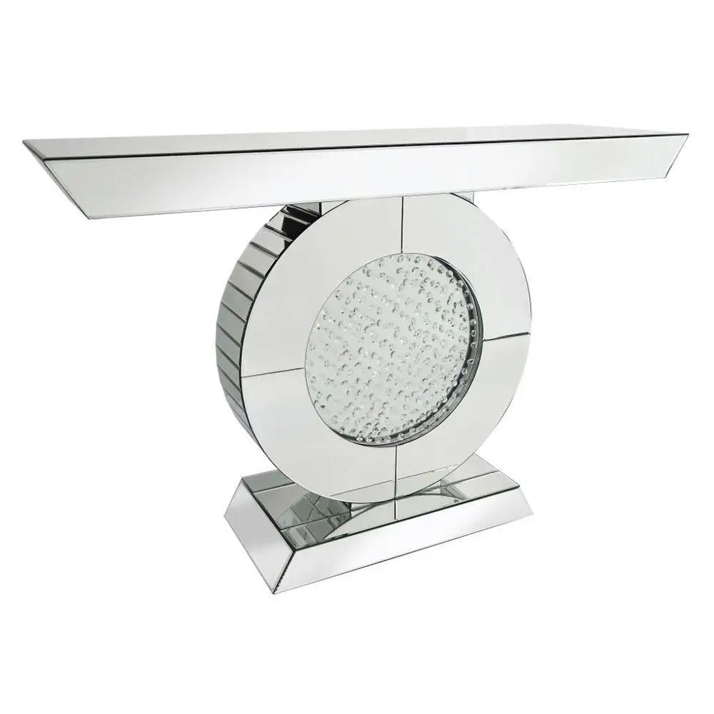 Hot Sales Rhombus Crystal Mirrored Console Table With Wall Mirror Set for Home Hotel