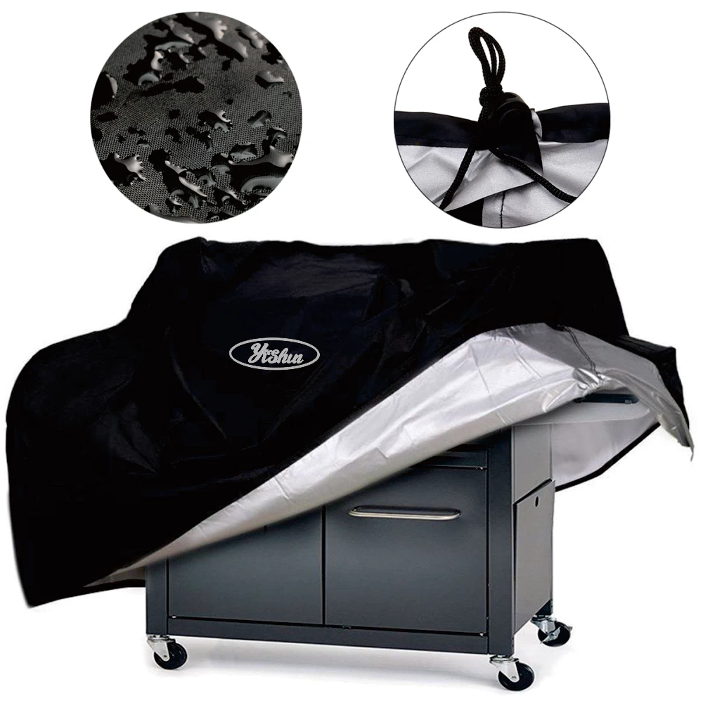 BBQ Grill Cover Heavy Duty RipProof UV Water Resistant Gas Grill Cover Fits for Weber Brinkmann Char Broil Etc