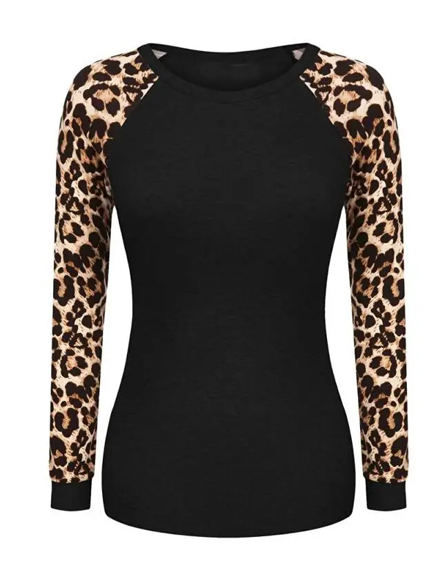 leopard sleeve raglan wholesale
