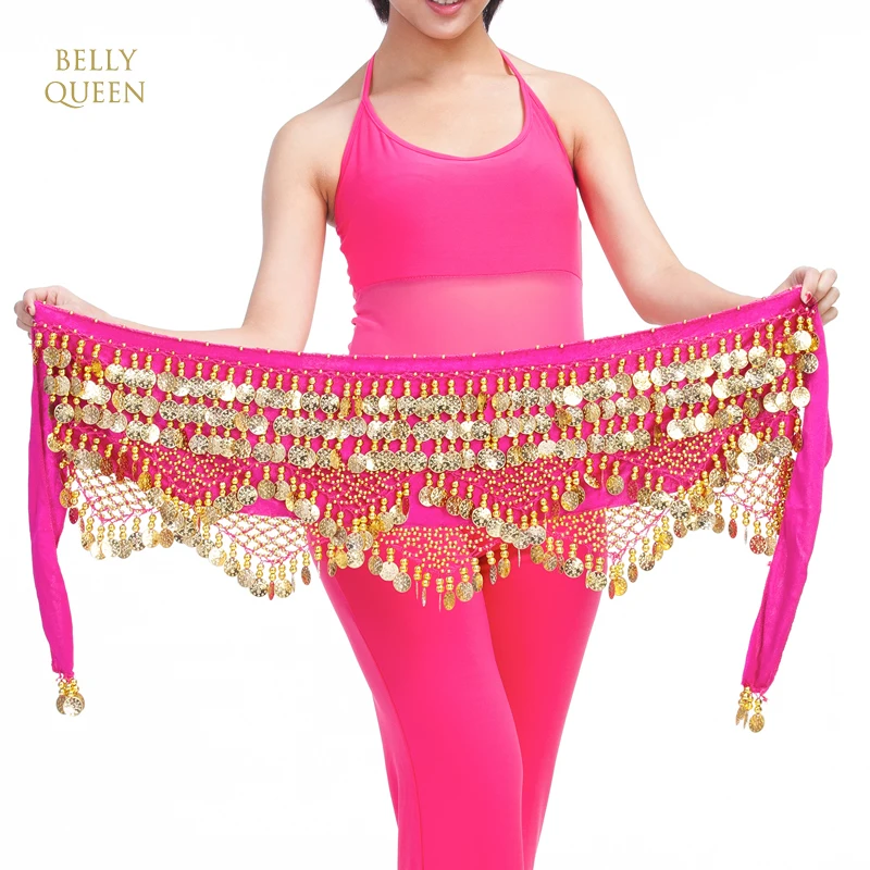 Бархатный набедренный платок для танца живота Пояс с монетами bellyqueen
