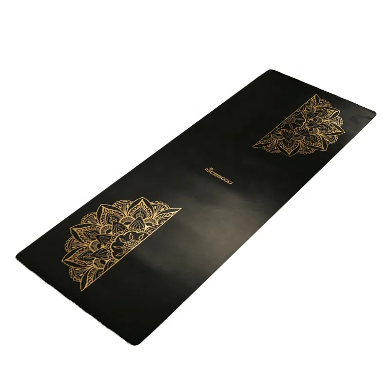 Private Label Embossed Logo Gold Printing Non Slip PU Yoga Mat Manufacturer