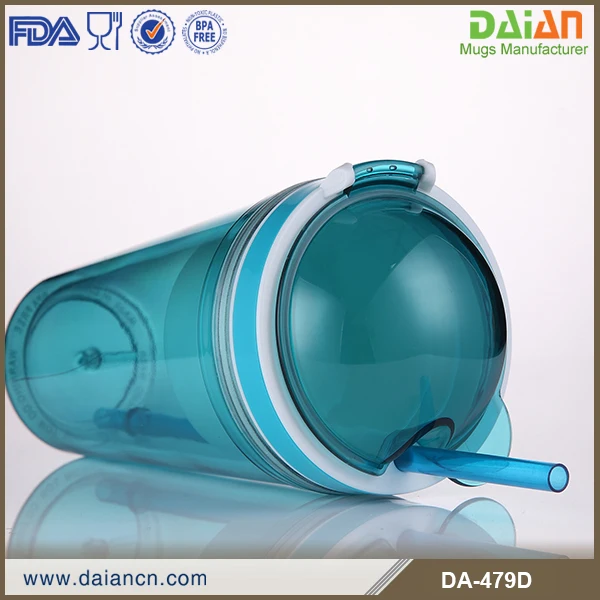 
 16 унций BPA- free пищевая двухслойная пластиковая соломенная чашка стакан для закусок для детей  