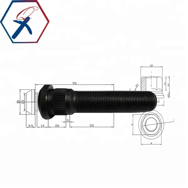 
 10,9 болт и гайка для колес грузовика  