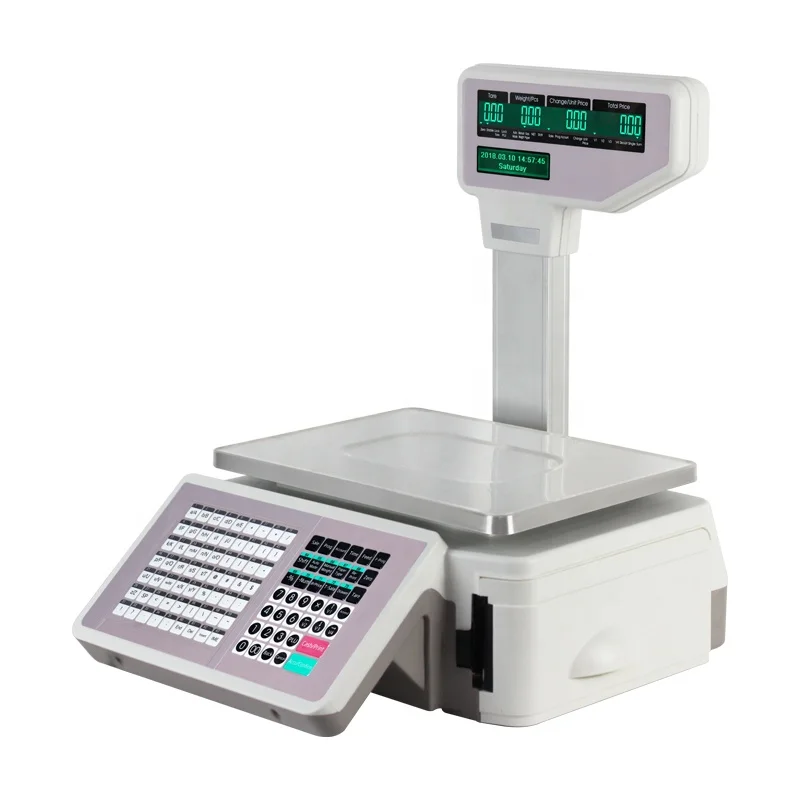 30kg Electronic Barcode Label Printing Scale Cash Register Weighing Scale With Thermal Printer