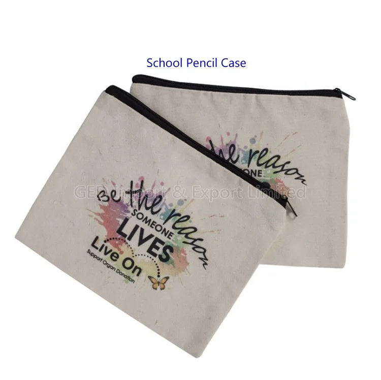 
Индивидуальная сублимационная заготовка, Полиэстеровая сумка для карандашей, мультяшный холщовый пенал на молнии для девочек, детей, школы 