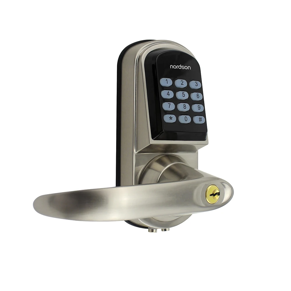 MF Card Electronic Keyless Digital Keypad Handle Smart Door Lock with Mechanical Keys