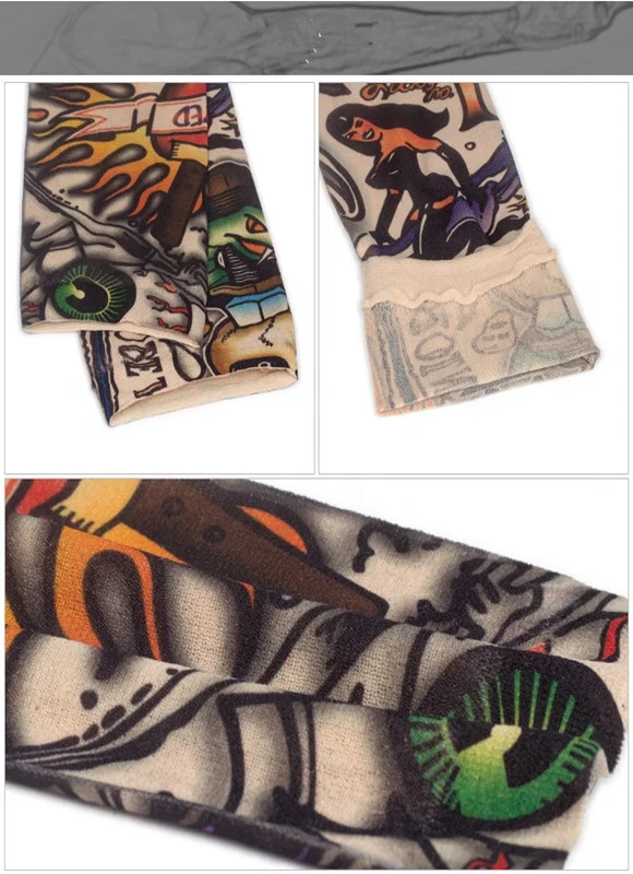 Дешевые тату, рукава для рук, рукава для татуировки, Нескользящие, спортивные рукава для рук