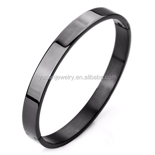 Simple Design Mens Plain Stainless Steel Bangle