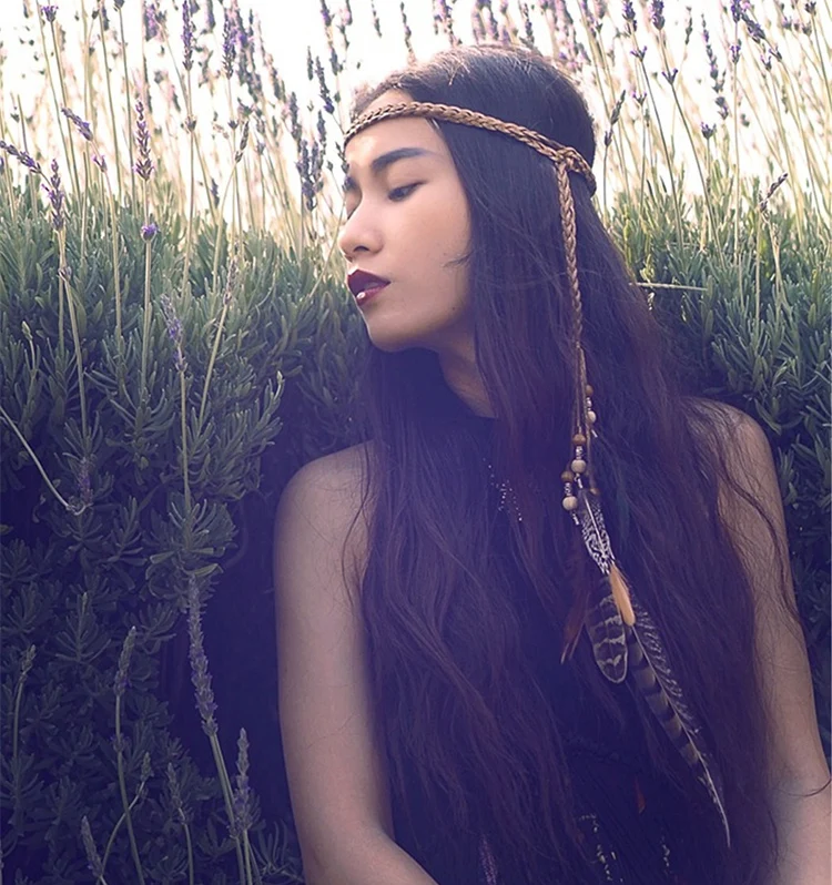 bohemian feather headband