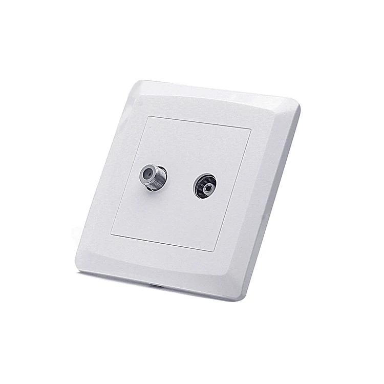 Hot Selling White UK Standard Satellite Socket and TV Socket Lot of Color Type Wall Socket Extension for Home