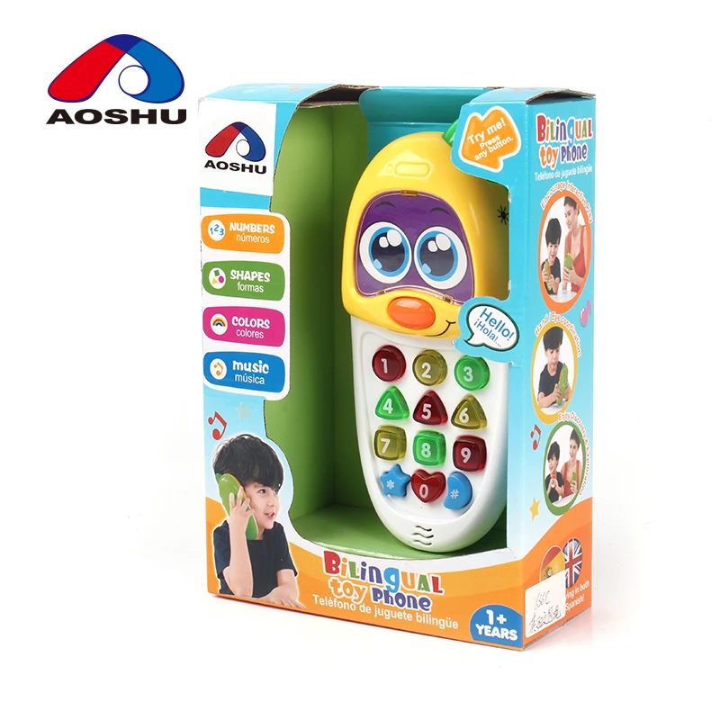 Английский и испанский пластиковый обучающий мобильный сотовый телефон для детей