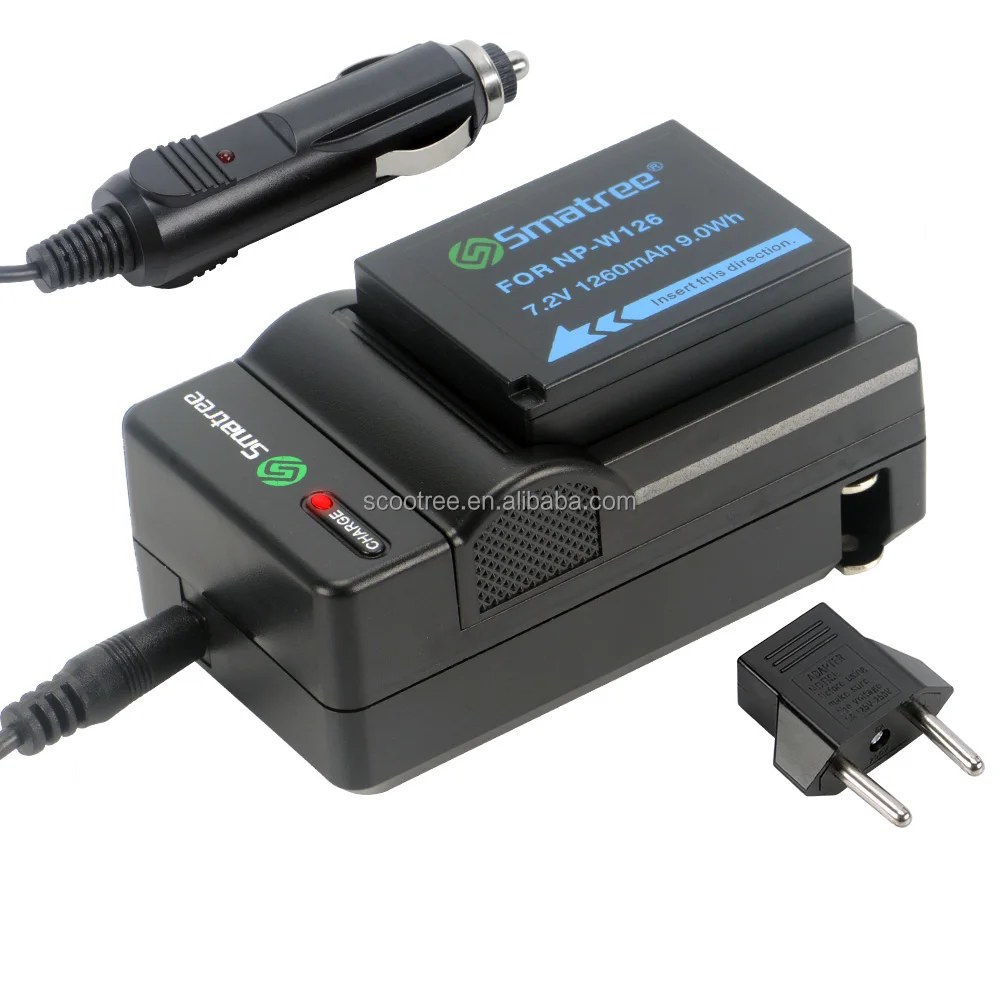 Smatree перезаряжаемая аккумуляторная батарея для цифровых фотоаппаратов 1400 мА/ч, Двухканальное зарядное устройство для NP-W126