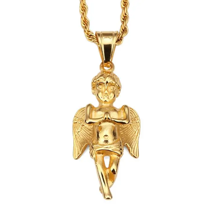 Wholesale 18k Gold Cherub Angel Pendant 