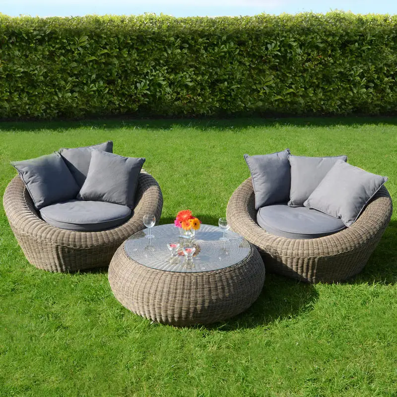 Outdoor furniture luxury 2 seater wicker garden sets Rattan leisure sofa Outdoor Furniture