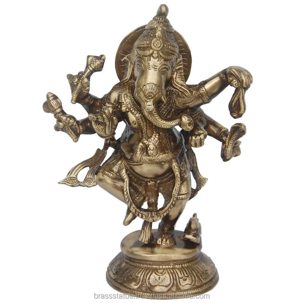 Brass Statue Of Lord Ganesha Dancing Statue Brass Hindu Idols For Home