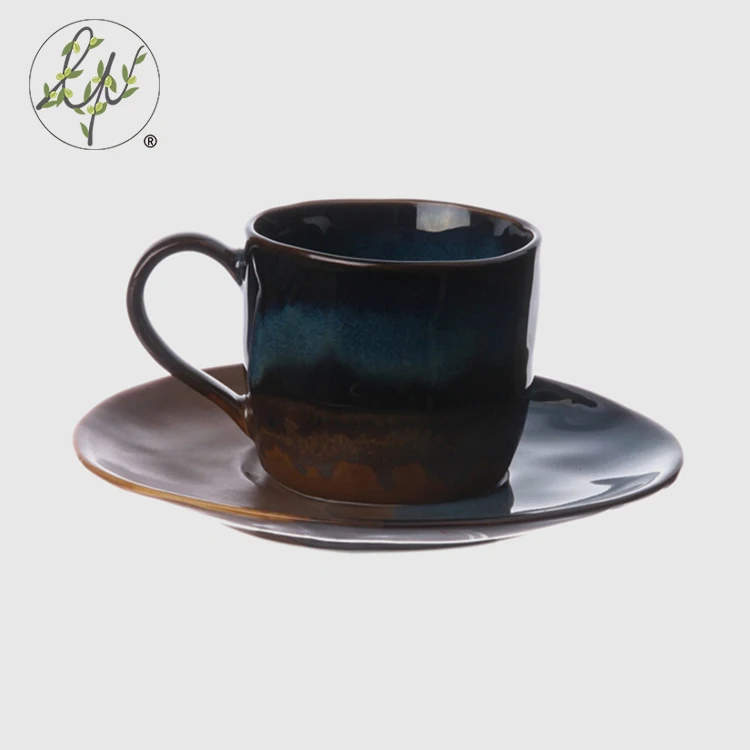 Wholesale Stoneware Tea Cups Saucer Set Pottery Mug Buy Stoneware Tea