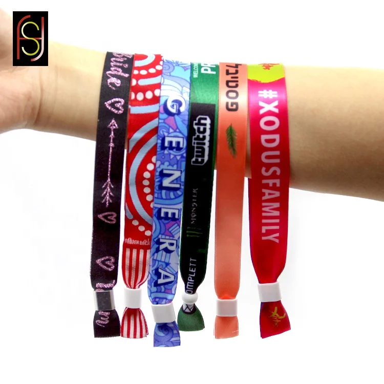 printed wristbands festival bracelets personalised Cheap Custom Personalised Party Festival Polyester Wristband