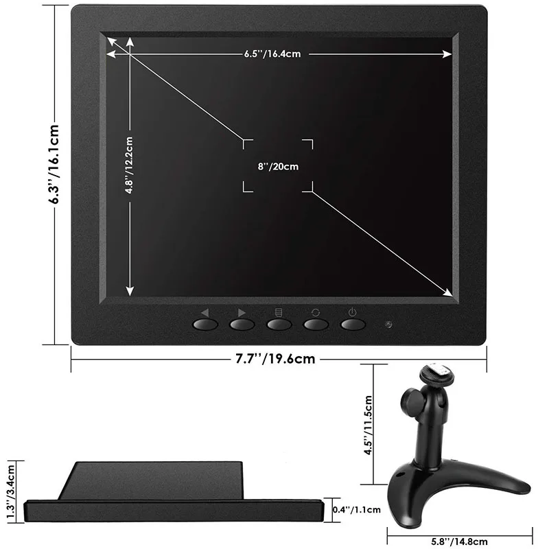 Small Size CCTV Monitor TFTScreen 8 Inch Desktop LCD Monitor