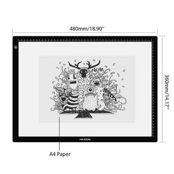 Huion ultra-thin OEM size LA3 USB powered LED tracing board drawing light pad Led trace touch