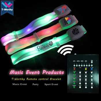 RFID Programmable Led Bracelet Wireless Remote Controlled Nylon LED Flashing Wristbands