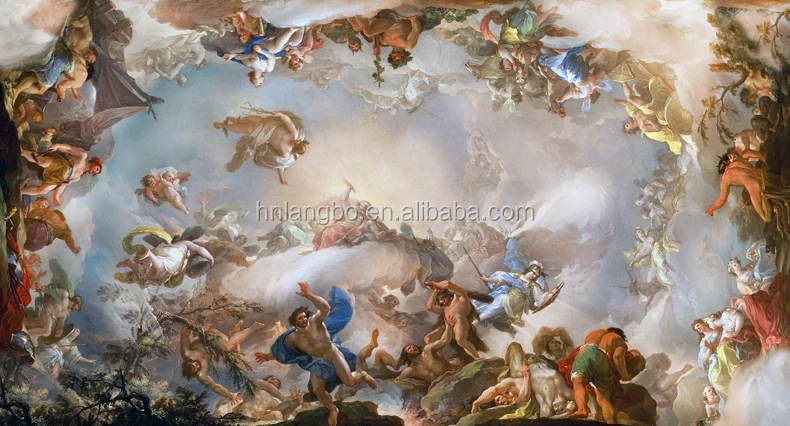 Pvc Sticker Wallpaper Mural Suspended Ceiling Hotel Greek Mythology Wallpaper