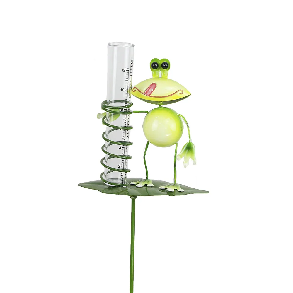 novelty rain gauge meter frog holding rain gauge glass SG70136-33