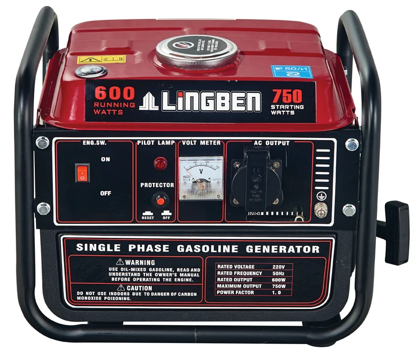 Lingben Silent Generator Gas Power 2HP 3600rpm Recoil Start Small Home Use LB950-A