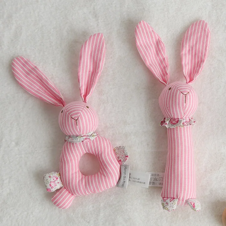 Животные, ручной Колокольчик, милый кролик, детские погремушки, детские плюшевые кольца, игрушки для малышей