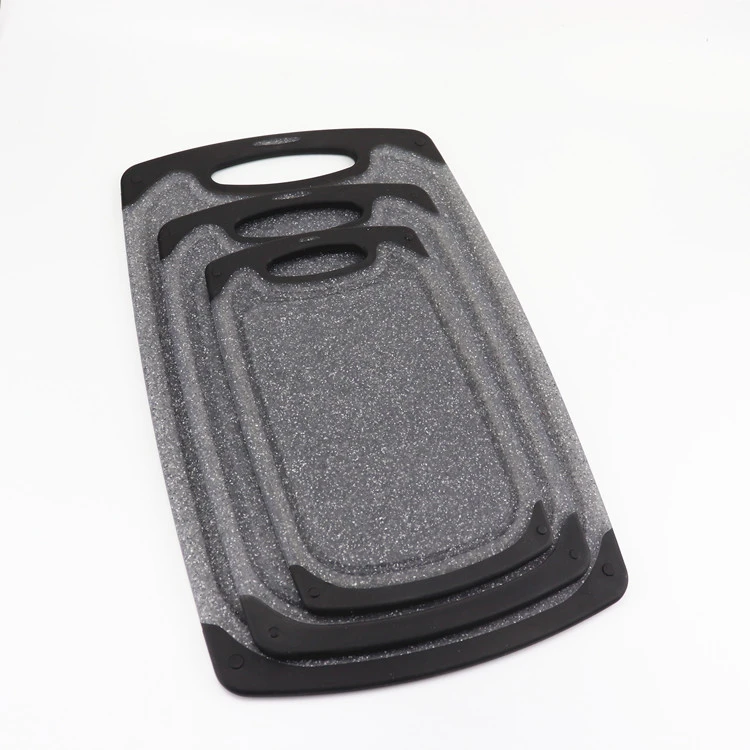 Многофункциональный набор из 3 предметов мраморный внешний вид дизайн индекс цвета кухонная пластиковая разделочная доска