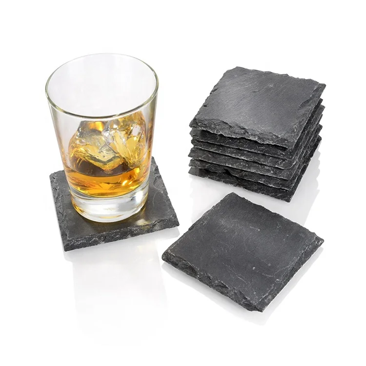 Wholesale Black square Stoneware Dinnerware Slate coaster