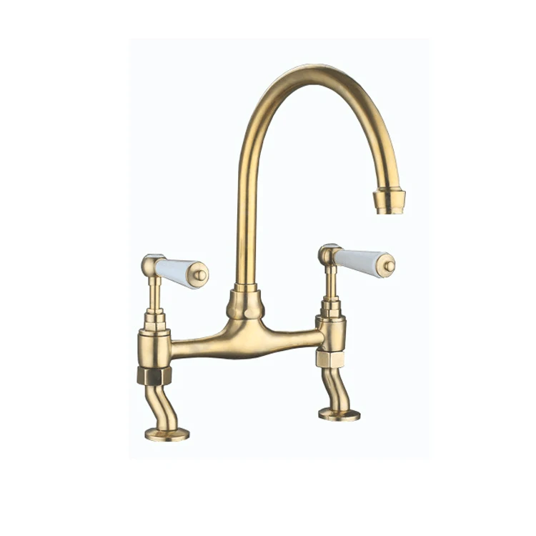 Luxury Bridge Brass Kitchen Tap With Side Sprayer details