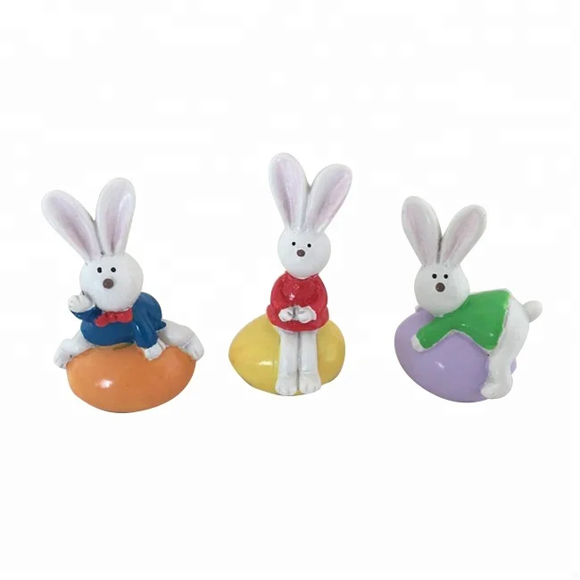 easter naughty polyresin rabbit on the eggs desk decoration