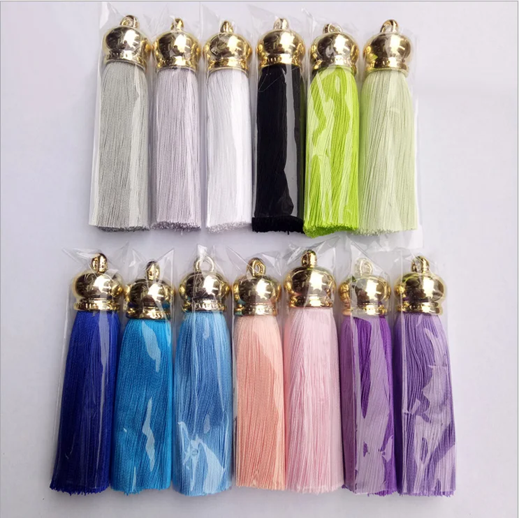 
Металлическая крышка Yongze, 30 цветов, Модная шелковая бахрома, оптовая продажа, брелок с кисточкой 