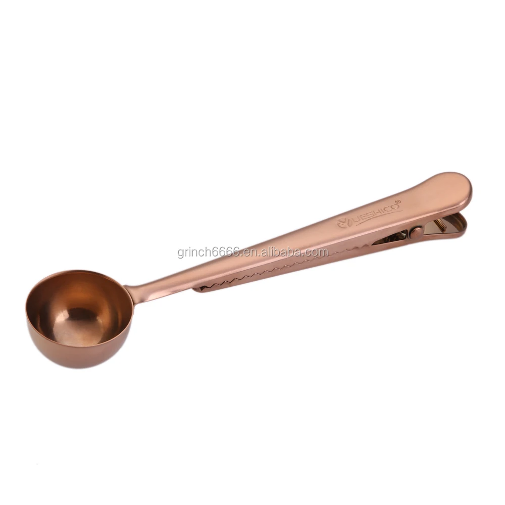  Copper and Steel Coffee Scoop, Food Grade & Measures 2 Tsp, Antique & Rustic Cast Iron Metal Spoon, Use For Espresso Beans, Tea  Leaves, or Sugar