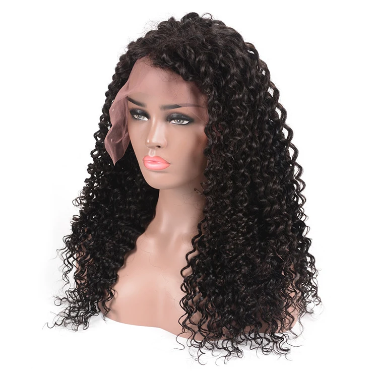 Factory Wholesale 9a Grade Part Anywhere Bleached Knots Virgin Brazilian Hair Deep Wave 360 Lace Wig