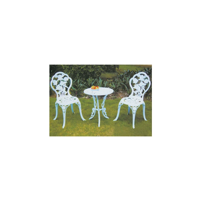 Белый 3 шт. уличный садовый стул из кованого железа для бистро сада