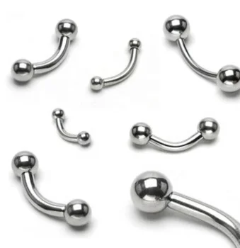 High Polished Surgical Steel 16G Curved Multi Use Barbell Ring Eyebrow Ring Helix piercing