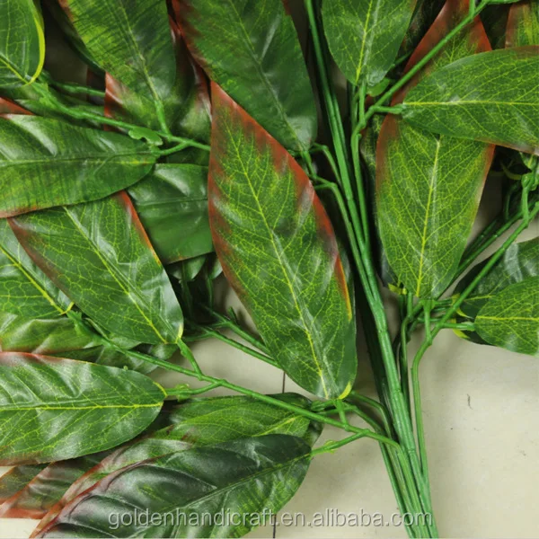 Wholesale Price High Quality Artificial Mango Leaf Green Leaves Wedding Decoration Branches Decoration