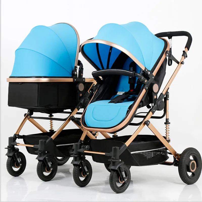Heier Verkauf Zweisitziger Doppel kinderwagen 3 in 1 kann unabhngig  voneinander verwendet werden Zwillinge Baby wagen fr 2 Kinder