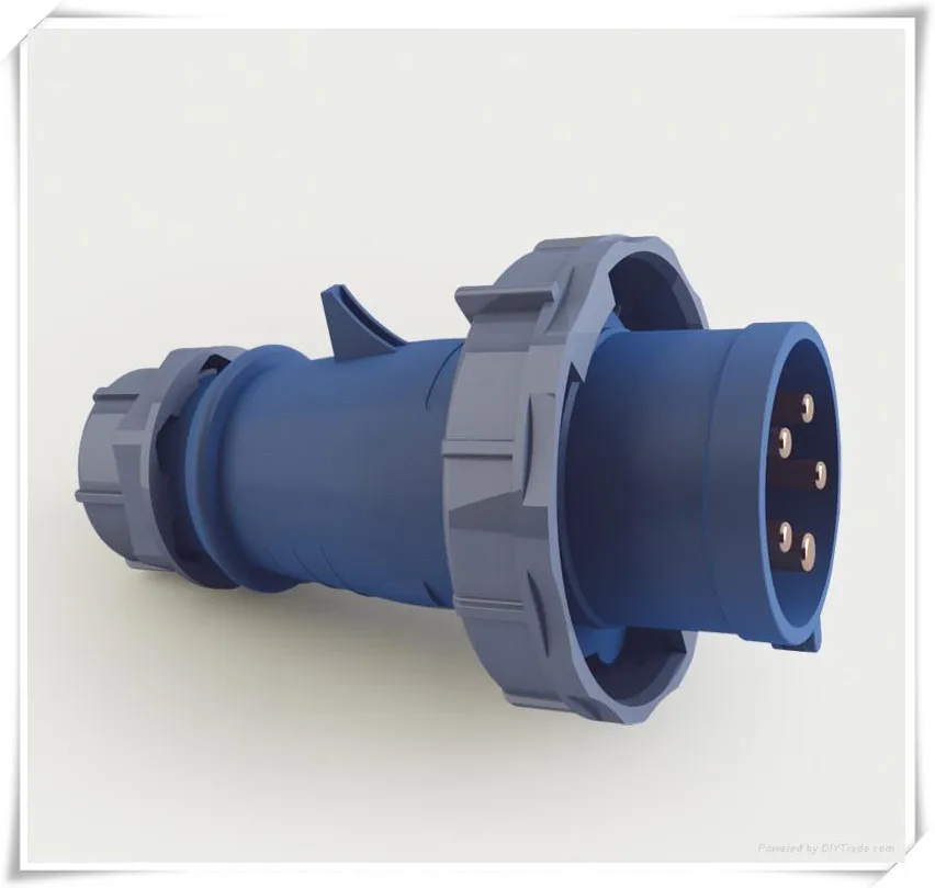 Blue Industrial Plug and Socket with Cover 16a 220V 240V