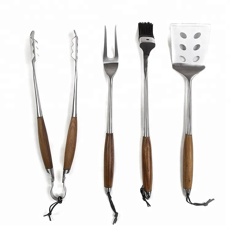 Deluxe Rose Wood BBQ Tool Set BBQ  Grill Tools Set Barbecue Accessory Barbecue Kit With Wooden Box for Bbq Grill Covers