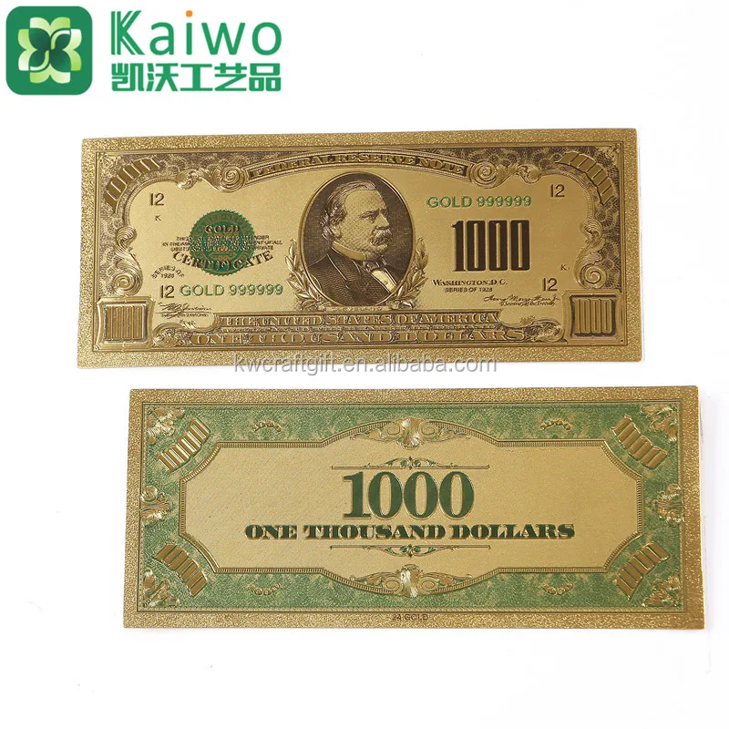 Statue of Liberty Image One Million Dollars Bill US $ Gold Money Banknote