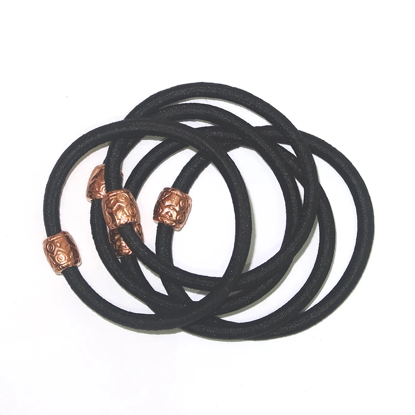 Cheap Candy Color Beaded Elastic Hair Tie Decorated Ponytail Holders for Kids