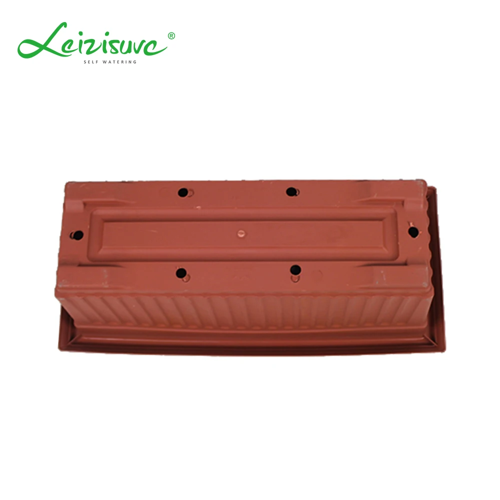 Leizisure Long Rectangular Plastic Round Terracotta Flower Plant Pots and Planter for Vegetable Growing