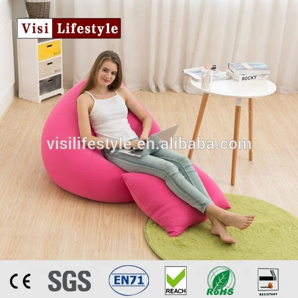 Yiwu Visi Classic Pouf Soft Living Room Bean Bag Chair Wholesale Sofa Cover Stretch
