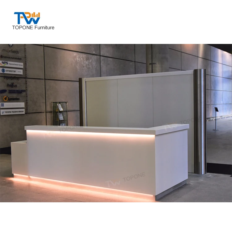 SPA Reception Counter Modern Office Front Desk Commercial LED Reception Desk