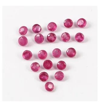 Synthetic loose gemstone corundum round cut #5 rose red ruby for jewelry design
