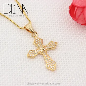 Products fashionable silver Silver golden cross necklace pendant of religion, men and women with money