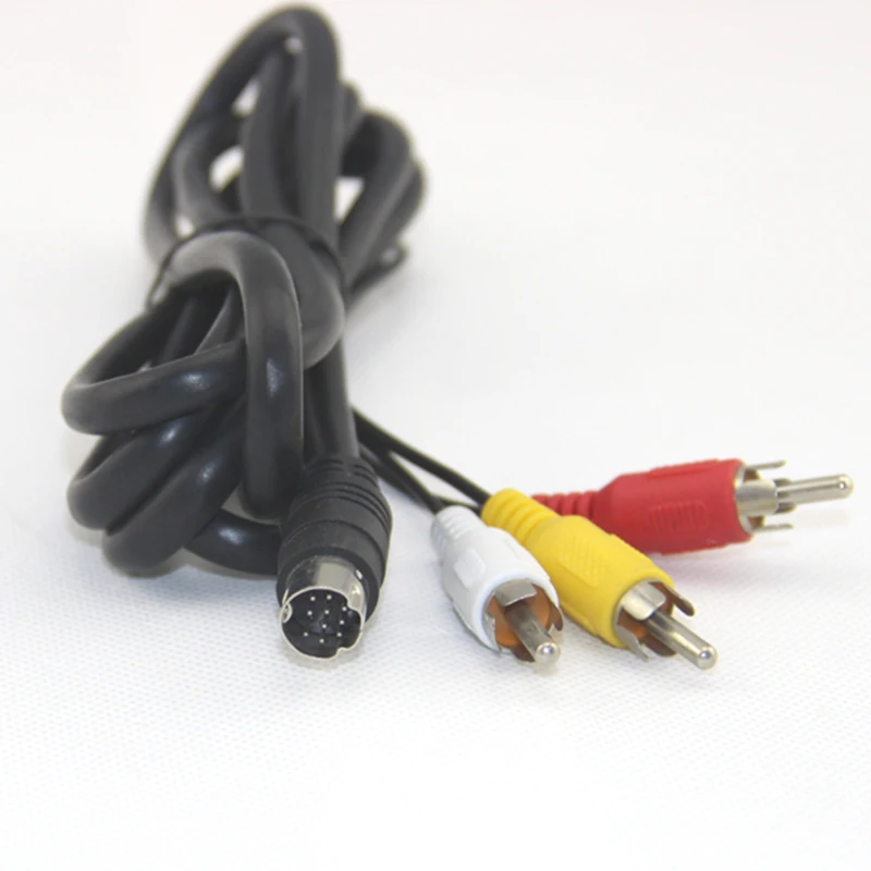 10 Pin Mini Din to 3RCA AV Cable